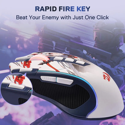 Redragon M612AK PRO RGB Gaming Mouse 8000 DPI Wired/Wireless Optical Mouse 9 Programmable Buttons 7 Backlit Modes