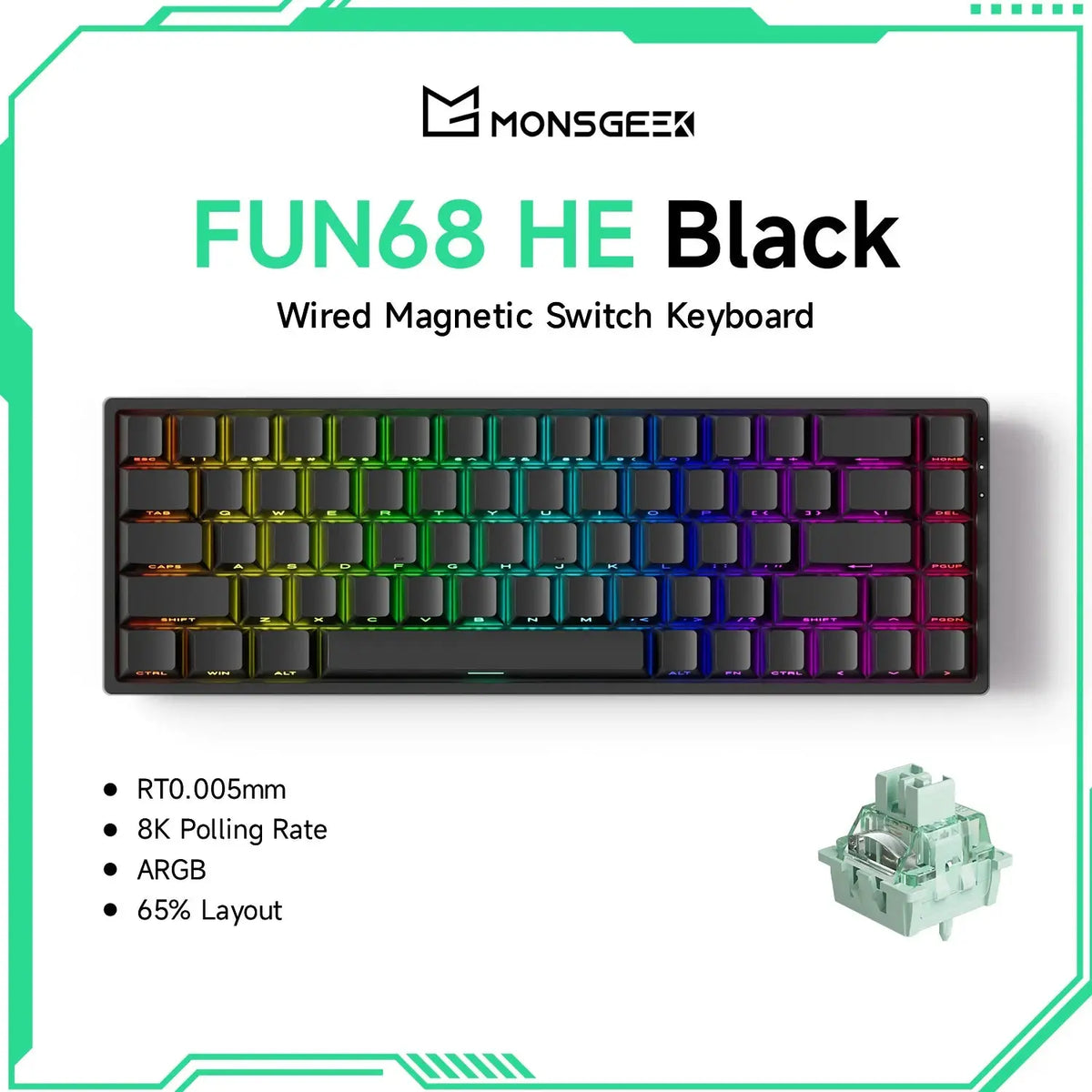 Akko MonsGeek FUN68 FUN60 PRO&MAX  HE Magnetic Keyboard 60% 65% Gaming Keyboards Rapid Trigger 8K Custom Keyboard Gamer Esports Deals 4 U  Gaming Accessories Deals 4 U