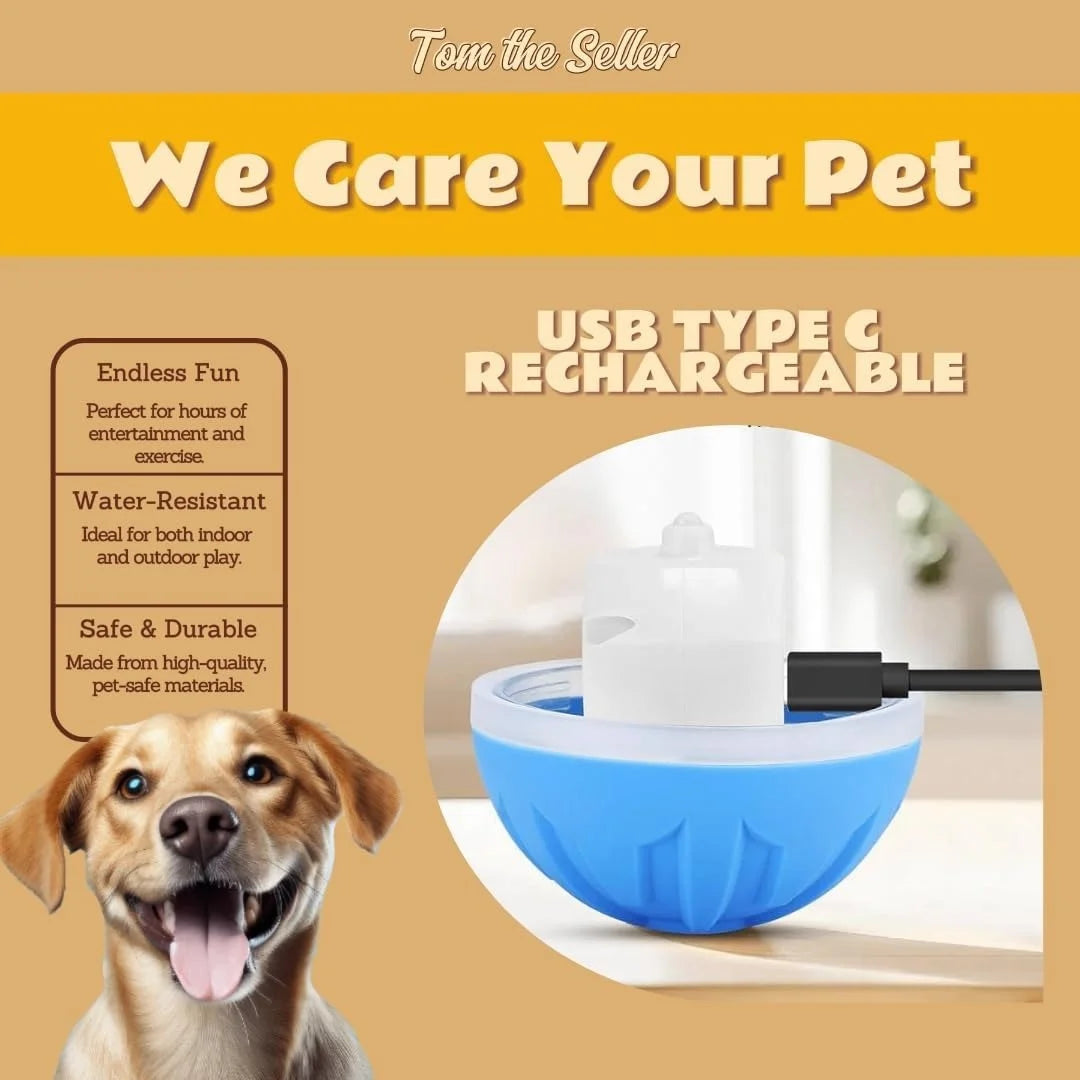 Smart Bouncing Electric Pet Ball, Automatic Random Motion Toy, Durable Chew-Resistant for Cats and Dogs Deals 4 U   Deals 4 U