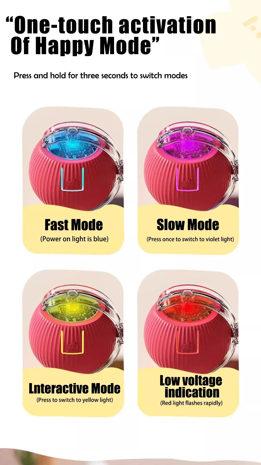 1~3pcs Cat Interactive Ball Toy Automatic Rolling Ball Tail Rechargeable Smart Pet Electric Toy Dog Cat Training Imitate Mouse Deals 4 U   Deals 4 U