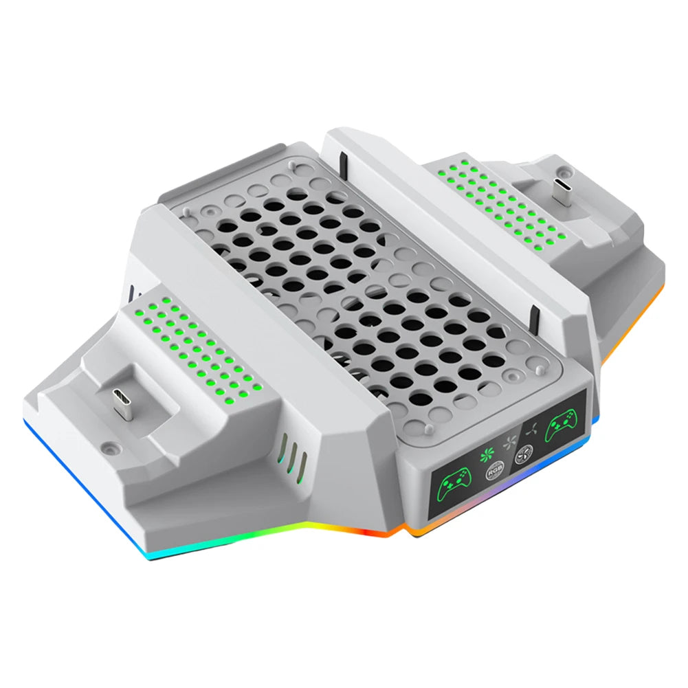RGB Cooling Stand Charging Station Dock with USB 2.0 Port Cooling Fan & Charging Stand for Xbox Series X Console & Controller