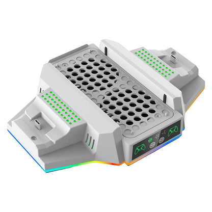 RGB Cooling Stand Charging Station Dock with USB 2.0 Port Cooling Fan & Charging Stand for Xbox Series X Console & Controller