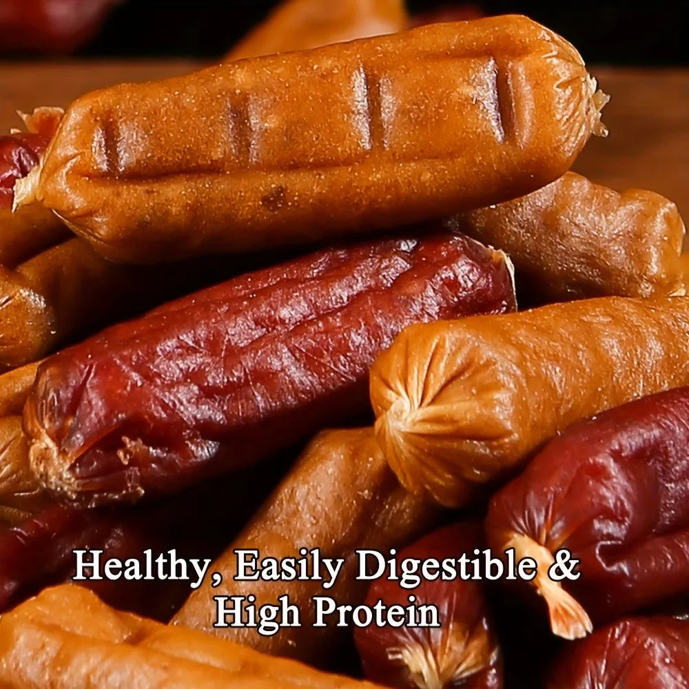 Duck And Chicken Sausages for Dogs - Treats Suitable for Small, Medium, And Large Breeds - Crafted from Fresh Meat And Nutritious, High-Protein Ingredients, Ideal for Positive Reinforcement Training Deals 4 U   Deals 4 U