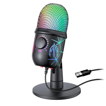 Gaming Microphone USB Microphone for PC Condenser Podcast Mic for Studio Recording with Headphone Jack, Led, Noise Cancellation Deals 4 U  Streaming Equipment Deals 4 U