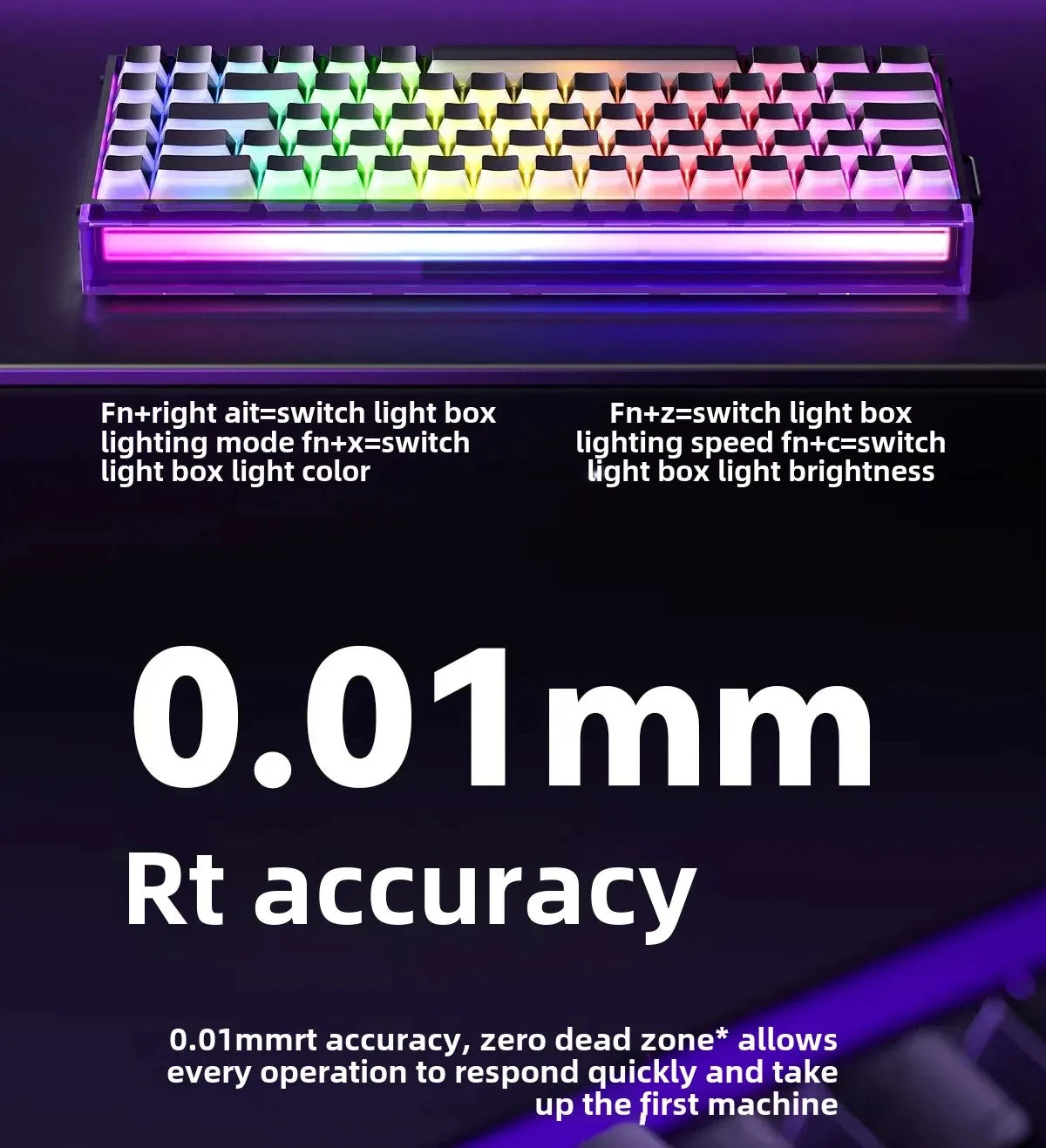 AULA HERO 68HE Magnetic Switch Gaming Keyboard RT0.01 E-sports Customize RGB Wired Mechanical Keyboard Ergonomics Accessories