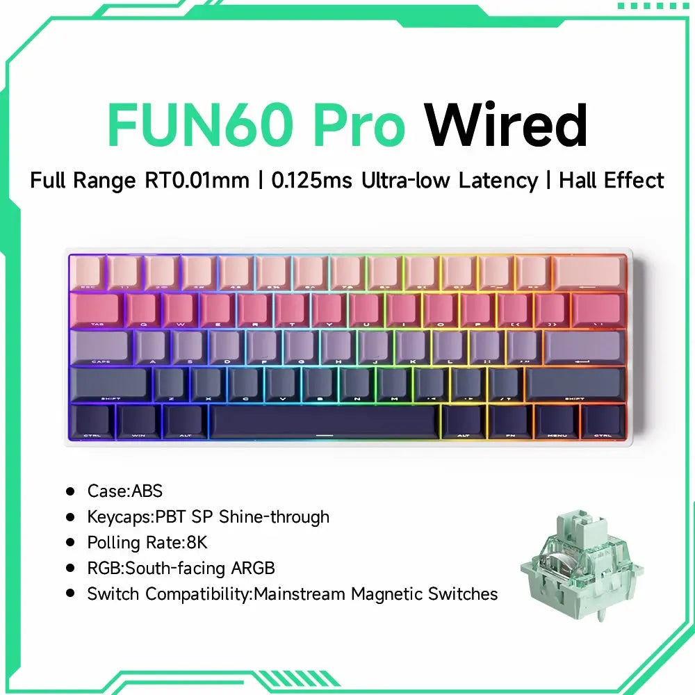 Akko MonsGeek FUN60 PRO&MAX HE Machanical Keyboard Magnetic Switch 60% Esports Gaming Keyboard Rapid Trigger 8K Custom Keyboard Deals 4 U  Gaming Accessories Deals 4 U