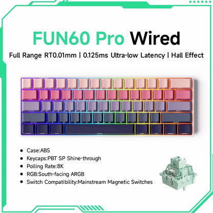 Akko MonsGeek FUN60 PRO&MAX HE Machanical Keyboard Magnetic Switch 60% Esports Gaming Keyboard Rapid Trigger 8K Custom Keyboard Deals 4 U  Gaming Accessories Deals 4 U