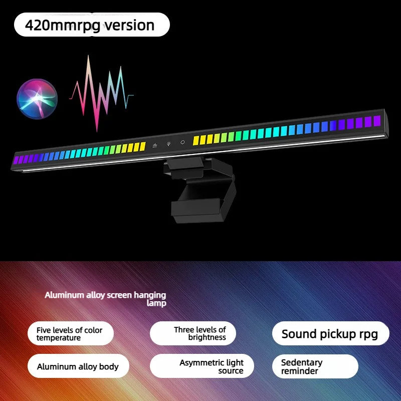Computer Monitor Light Bar RGB Music Rhythm Screen Hanging Lights Dimming Desk Lamp Reading Gaming Table Lighting