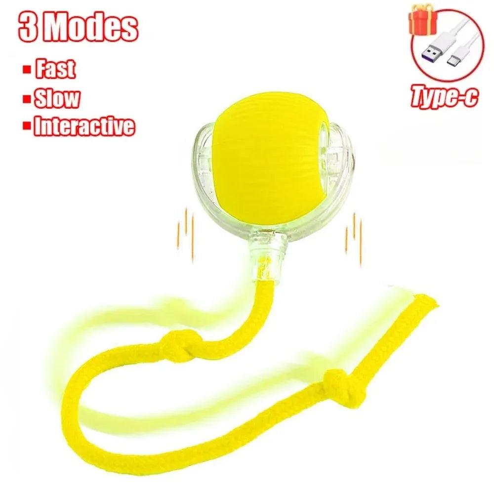 New Cat Interactive Ball Toy Automatic Rolling Ball Faux Tail Rechargeable Smart Pet Electric Toy Dog Cat Training Imitate Mouse Deals 4 U  Smart Pet Toy Deals 4 U