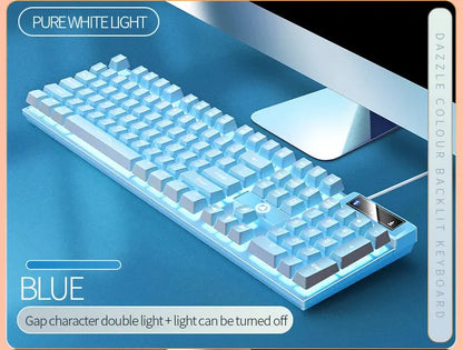 104 Keys Gaming Keyboard Wired Keyboard Color Matching Backlit Mechanical Feel Computer E-sports Peripherals for Desktop Laptop Deals 4 U  Gaming Accessories Deals 4 U