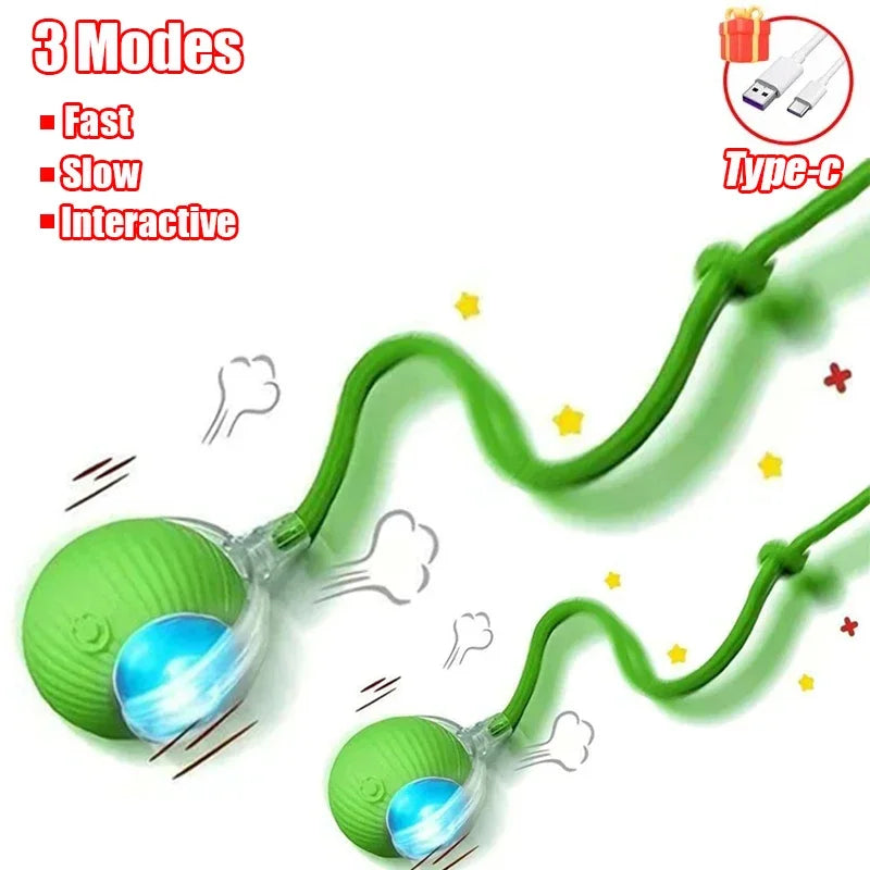 1~3pcs Cat Interactive Ball Toy Automatic Rolling Ball Tail Rechargeable Smart Pet Electric Toy Dog Cat Training Imitate Mouse Deals 4 U   Deals 4 U