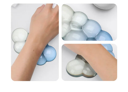 Ergonomic Cloud Silicone Wrist Rest Pad, Soft Comfort Wrist Support Cushion for Keyboard Mouse, Gaming Office Laptop PC