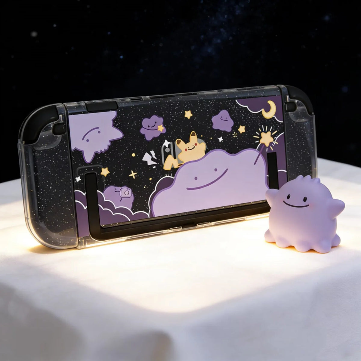 Cartoon Switch 2 Protective Case for Nintendo Switch 2 Glitter Purple Customize Joy-Con Console Case Can be inserted Dock Cover