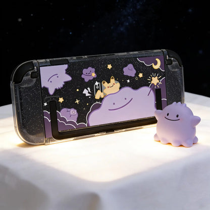 Cartoon Switch 2 Protective Case for Nintendo Switch 2 Glitter Purple Customize Joy-Con Console Case Can be inserted Dock Cover