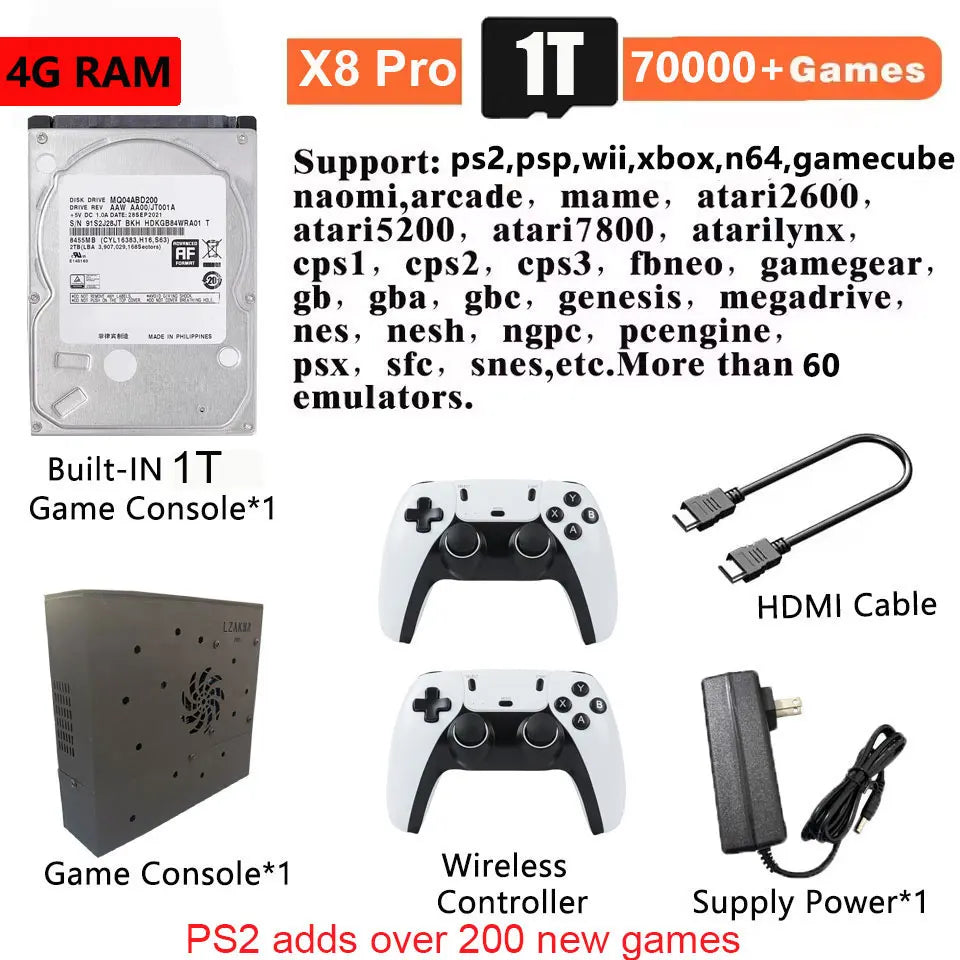 Plug-and-Play NEW Retro Gaming Device 70000+ Games for Wii PS2 DC PSP GAMECUBE 2T Loaded X8 Console Windows 11 Children's Gift Deals 4 U   Deals 4 U