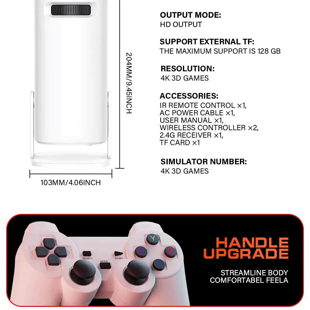 3D Game Projector P30MAX Retro Video Game Console Wireless Controller 4K ULTRA HD plug and play Android11 BT5.0 720P Home Cinema Deals 4 U  Gaming Accessories Deals 4 U