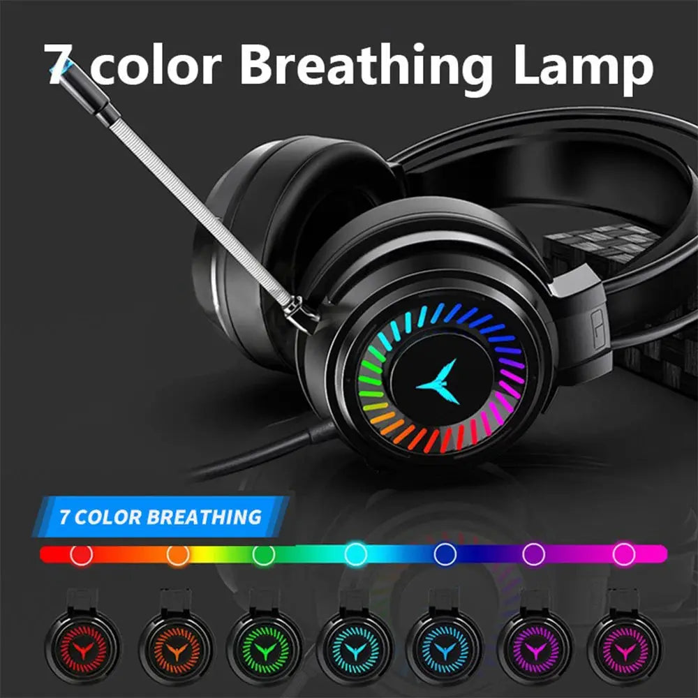 Gaming Headset Noise Canceling Microphone E-Sports Game 7.1 Stereo Surround Sound Wired Headphone for PS5 Xbox One Movie Music Deals 4 U  Gaming Accessories Deals 4 U