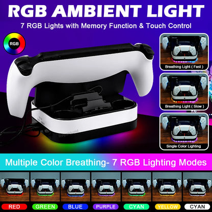 NEW For PS5 Controller Charger Stand LED Indicator & RGB Light Dual Charging Dock for PS5 Controller & PS Portal Games Accessori
