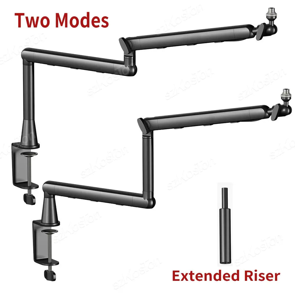 Professional Studio Low Profile Mic Arm with Extended Riser Cable Management Adjustable Microphone Stand for SM7B MV7 AM8 K688 Deals 4 U  Streaming Equipment Deals 4 U