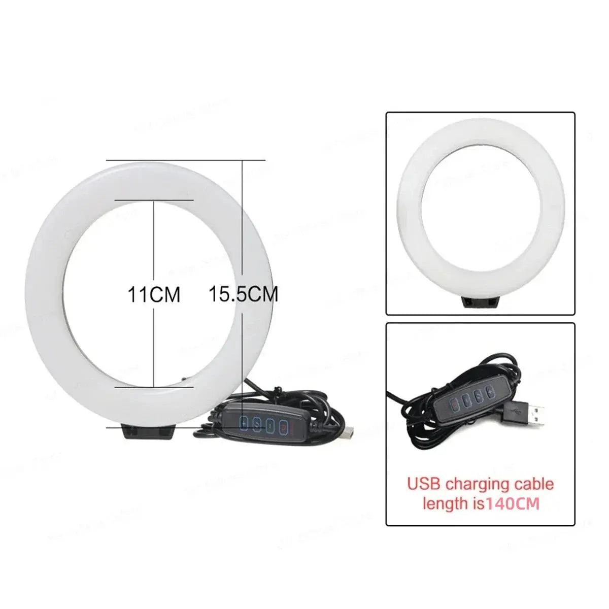 Clip-on ring light lighting kit, phone selfie light, 3-stop webcam, photography accessories, auto projection, 6-inch fill light Deals 4 U  Streaming Equipment Deals 4 U