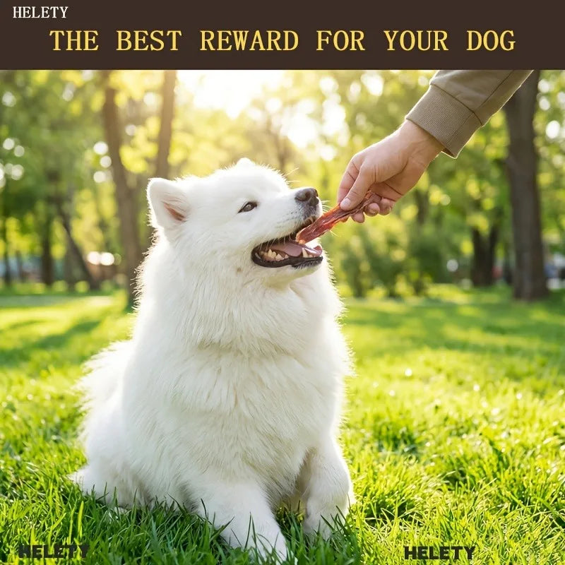 HELETY Duck Meat Jerky - Pet Teething Snack - Pet Training Reward Snack - Dog Snack - Teeth Cleaning Snack - Chewing Snack - Pet Snack - Suitable for Dogs Of All Breeds Deals 4 U   Deals 4 U