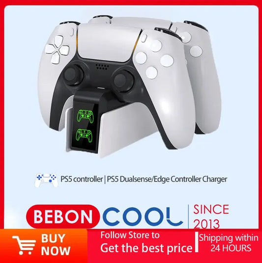 For PS5 Controller Charger DualSense Charging Station Dual Charging Dock Charger Stand for PlayStation5 Wireless Game Controller Deals 4 U  Console Accessories Deals 4 U