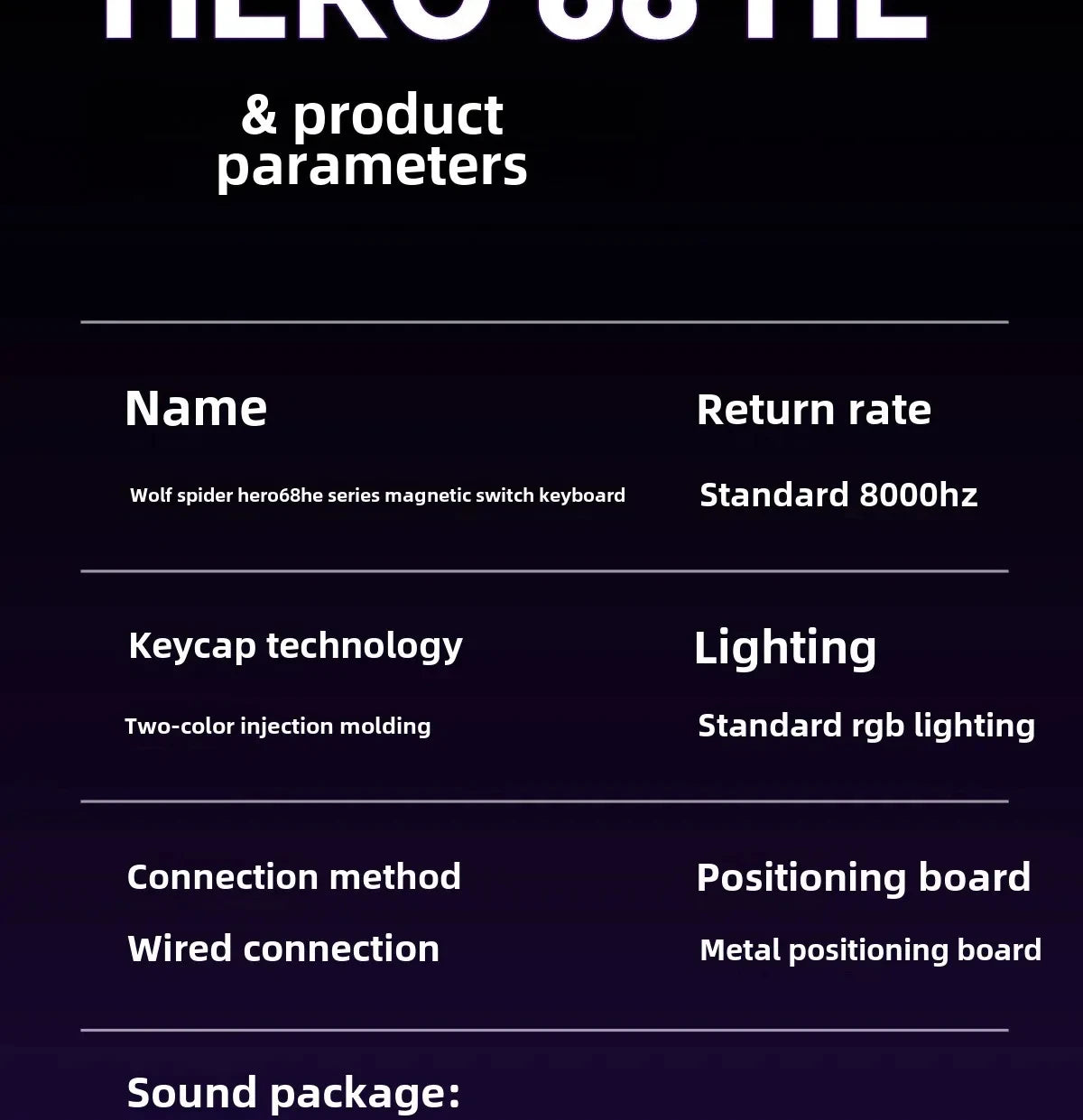 AULA HERO 68HE Magnetic Switch Gaming Keyboard RT0.01 E-sports Customize RGB Wired Mechanical Keyboard Ergonomics Accessories