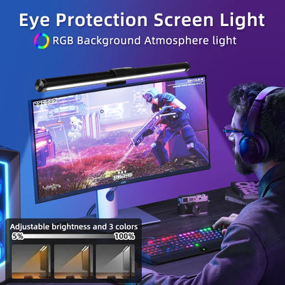 Led Curved Monitor Light Bar USB Table Lamp RGB Stepless Dimmable Hanging Office Desk Decorations Lighting For Computer Reading