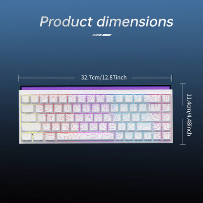 New Ajazz Nacodex Nk68 Mechanical Keyboard Terrain Keycap Rgb Light Bar 68-Key Wired Gaming Office Wired Connect Keyboard