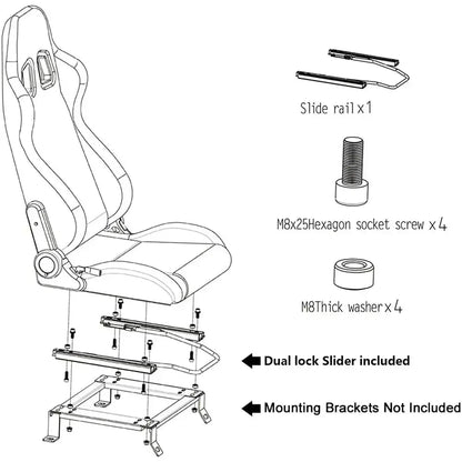 1Pcs Universal Racing Car Seats 70-180 degree Adjustable Seat 3D PVC Full WRAP Leather Racing Sports Bucket Seats with 1 Slider Deals 4 U  Gaming Accessories Deals 4 U