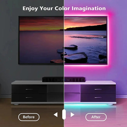 RGB LED Light Strip Lights USB 5V TV Backlight Atmosphere Lights APP Remote Control Flexible Lamp Tape Christmas Party Light Deals 4 U  RGB Hexagon Wall Lights Deals 4 U