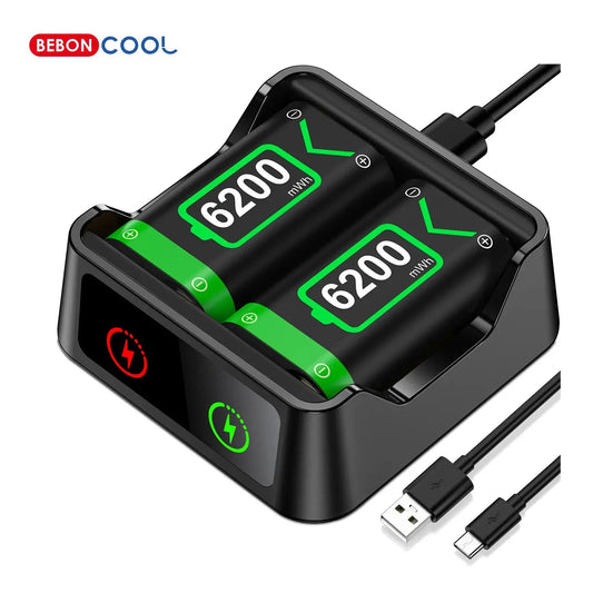 BEBONCOOL X248 2*6200 mWh Rechargable Batteries Pack For XBOX Serise S/X and XBOX ONE S/X/Elite With＆ Chaging Cable Deals 4 U  Console Accessories Deals 4 U