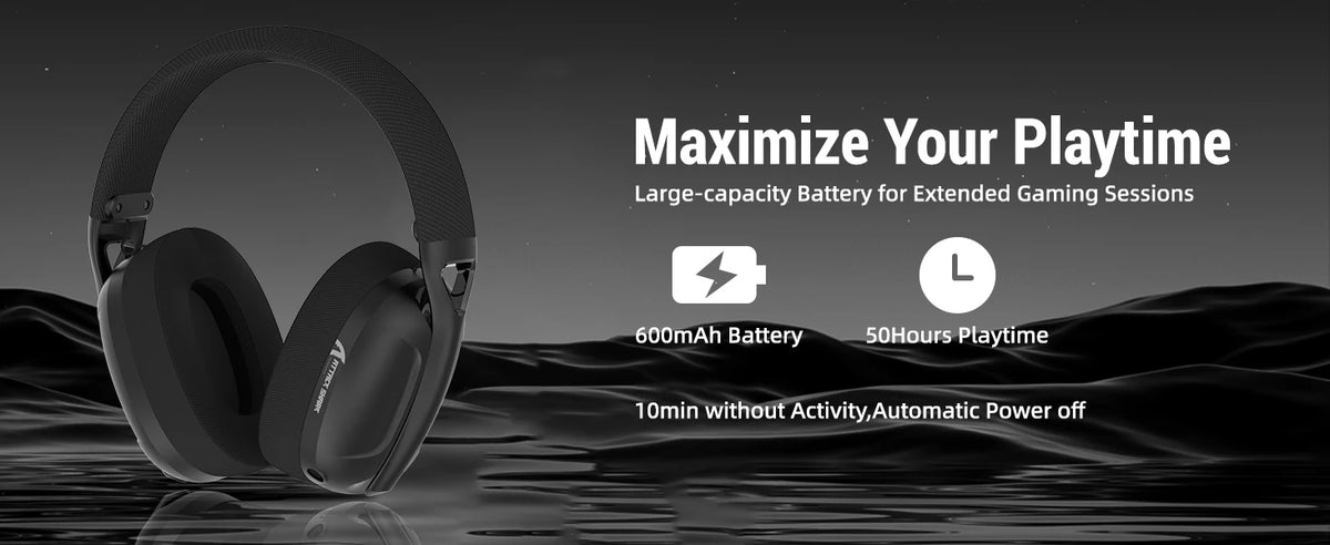 ATTACK SHARK L80 180g Ultra-Light Gaming Headset, Pluggable Microphone, Wired/Bluetooth/2.4G Wireless, 5.1 Channel Stereo Sound