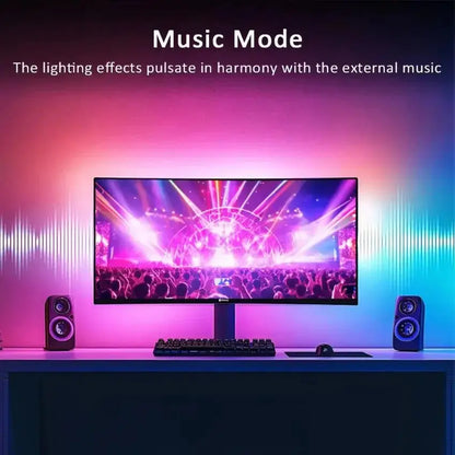 Computer Screen Light Strip Monitor RGBIC Bluetooth LED Lights Ambient Lighting Music Sycn APP Control PC Backlight Game Room Deals 4 U  RGB Hexagon Wall Lights Deals 4 U