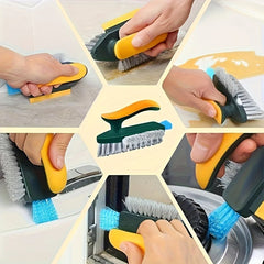 1Pcs 2-In-1 Handheld Cleaning Brush - No Dead Spot Multi-Functional for Crevices Windows Stoves Doors Laundry Tables Deals 4 U   Deals 4 U