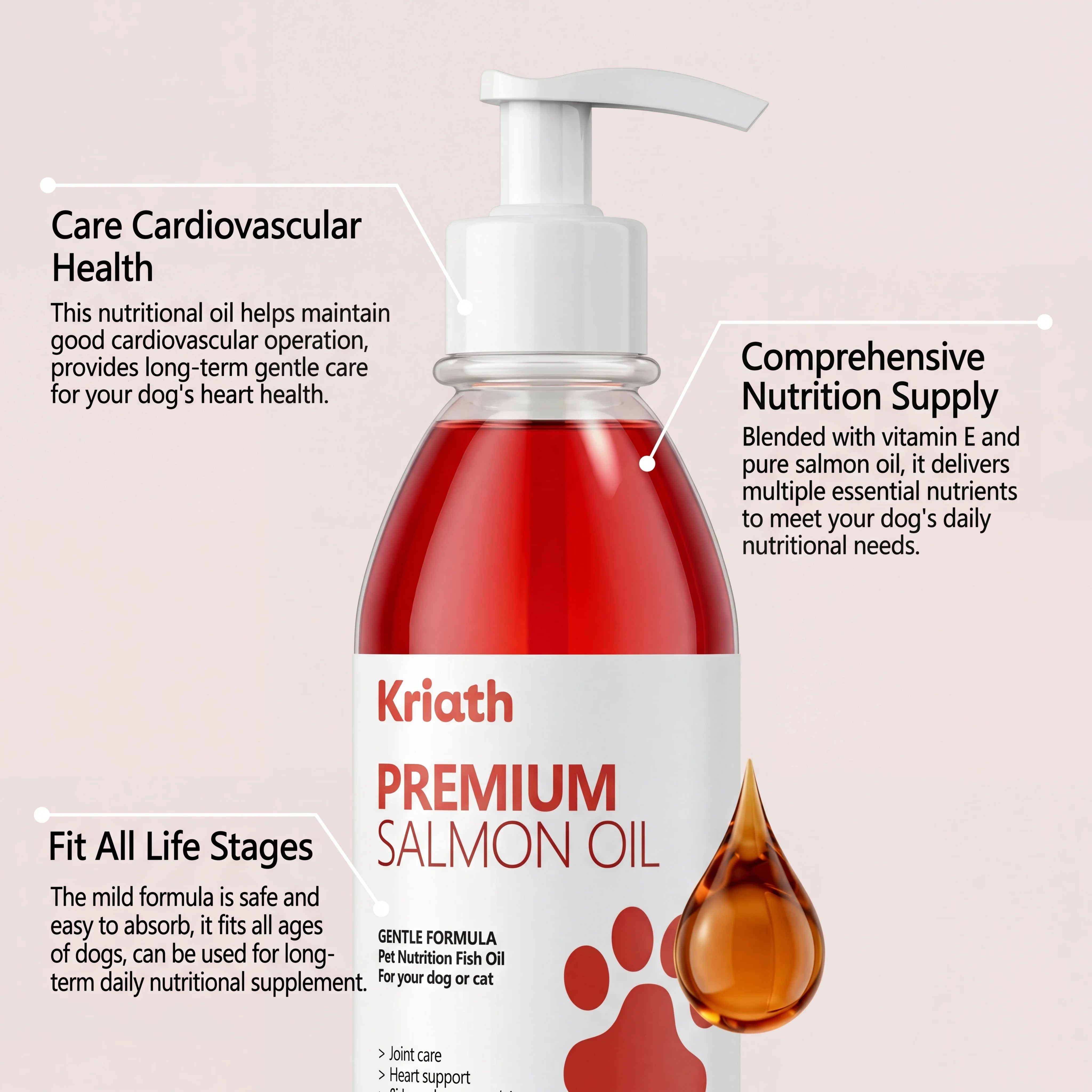 100ml Pure Salmon Oil for Dogs and Cats Omega 3 Fatty Acids Liquid Skin and Coat Supplement Joint Support Pet Health Supplies Deals 4 U   Deals 4 U