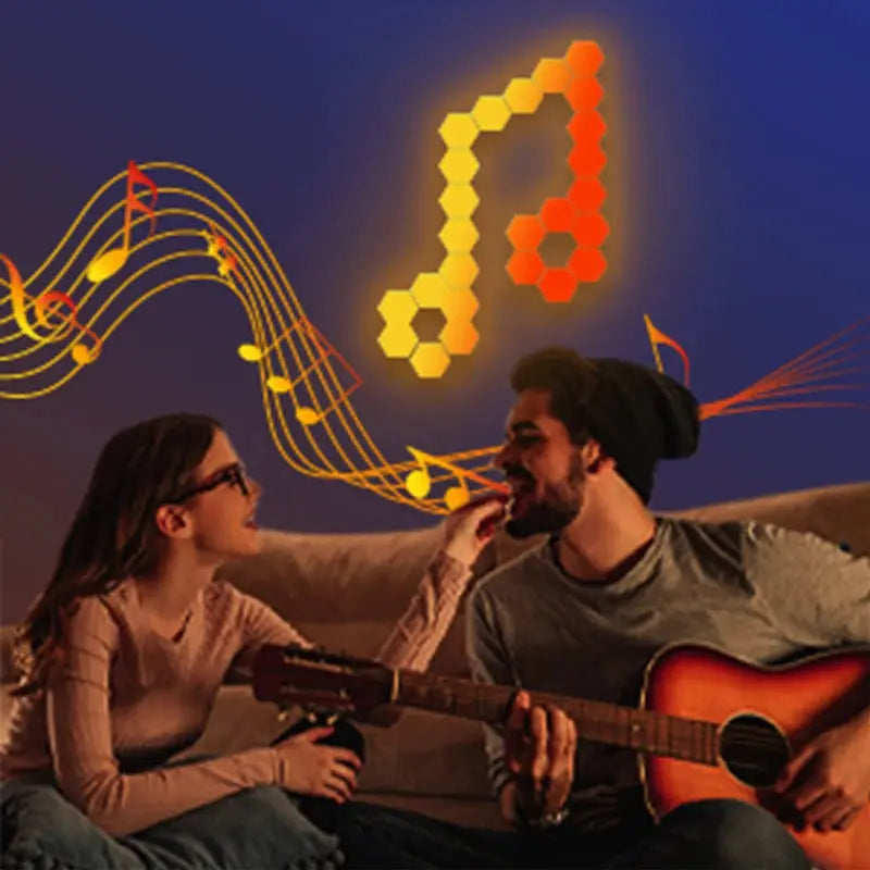 RGB LED Hexagon Light Bluetooth Indoor Wall Light APP Remote Control Night Light Computer Game Room Decoration Bedroom Bedside Deals 4 U  RGB Hexagon Wall Lights Deals 4 U