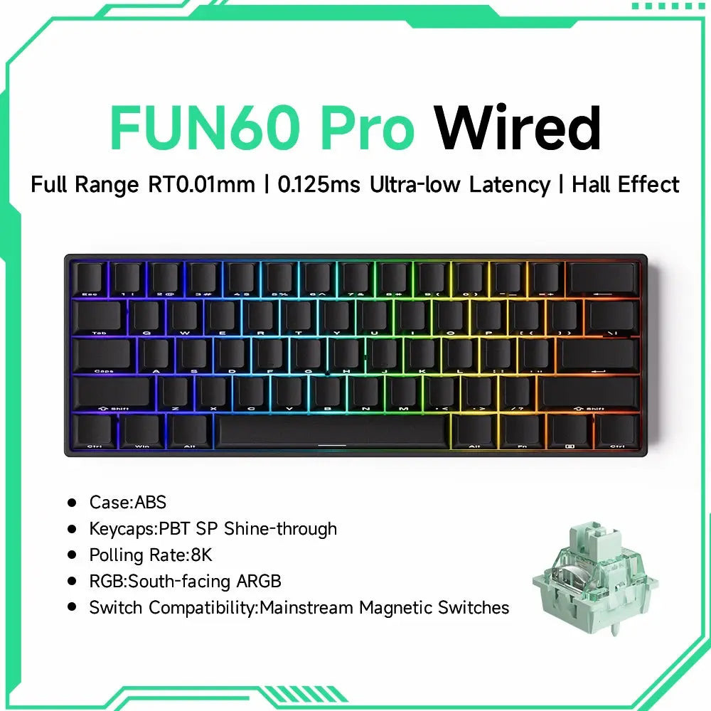 Akko MonsGeek FUN68 FUN60 PRO&MAX  HE Magnetic Keyboard 60% 65% Gaming Keyboards Rapid Trigger 8K Custom Keyboard Gamer Esports Deals 4 U  Gaming Accessories Deals 4 U
