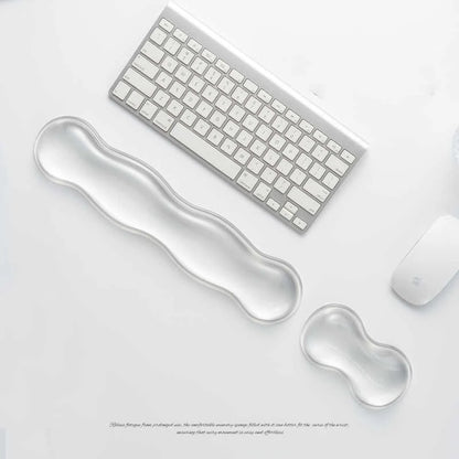 Ergonomic Silicone Gel Keyboard and Mouse Wrist Rest Set Clear Wrist Rest for Keyboard 60%/68%/75%