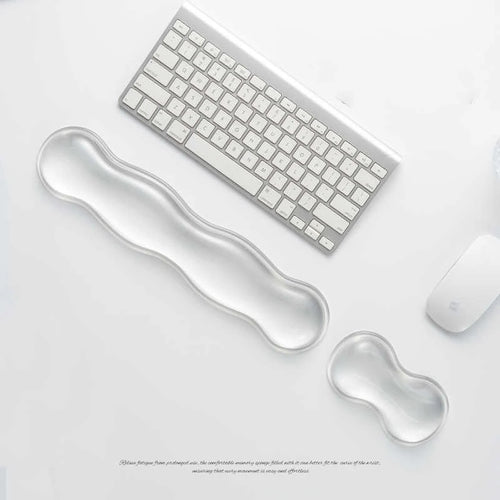 Ergonomic Silicone Gel Keyboard and Mouse Wrist Rest Set Clear Wrist Rest for Keyboard 60%/68%/75%