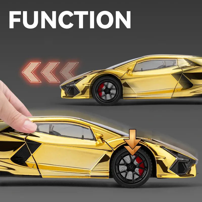 1:24 Lamborghini Revuelto With Spray Alloy Car Diecasts & Toy Vehicles Metal Toy Car Model Sound and light Collection Kids Toy Deals 4 U  Gaming Accessories Deals 4 U