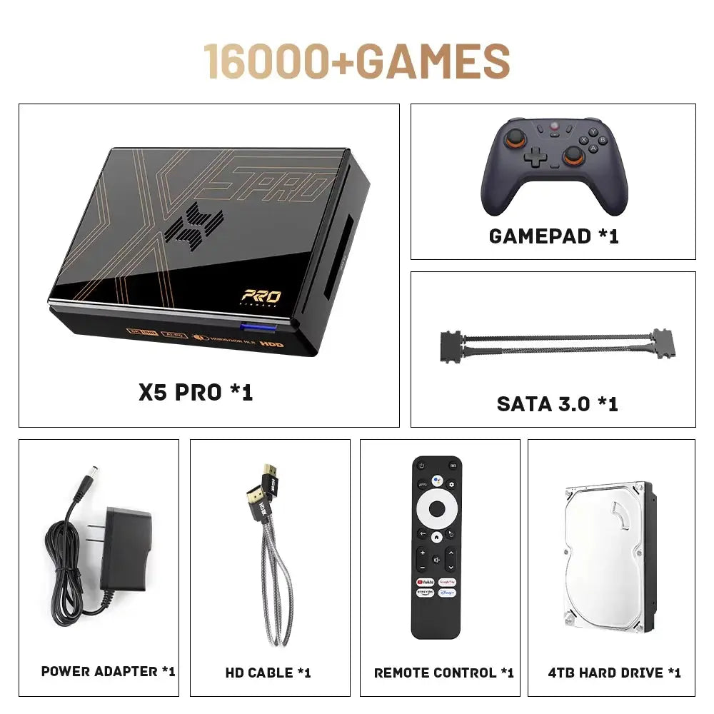 Kinhank Retro Video Game Consoles Super Console X5 PRO Plug and Play 320G/4TB with 16000 Games for PS2/WII/SS/DC/N64 Deals 4 U  Gaming Accessories Deals 4 U