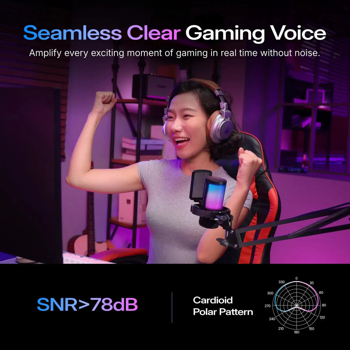 MAONO DGM20S Gaming Microphone USB Condenser Microphone with RGB Light Noise Cancellation Boom Arm for Live Streaming Podcast Deals 4 U  Streaming Equipment Deals 4 U