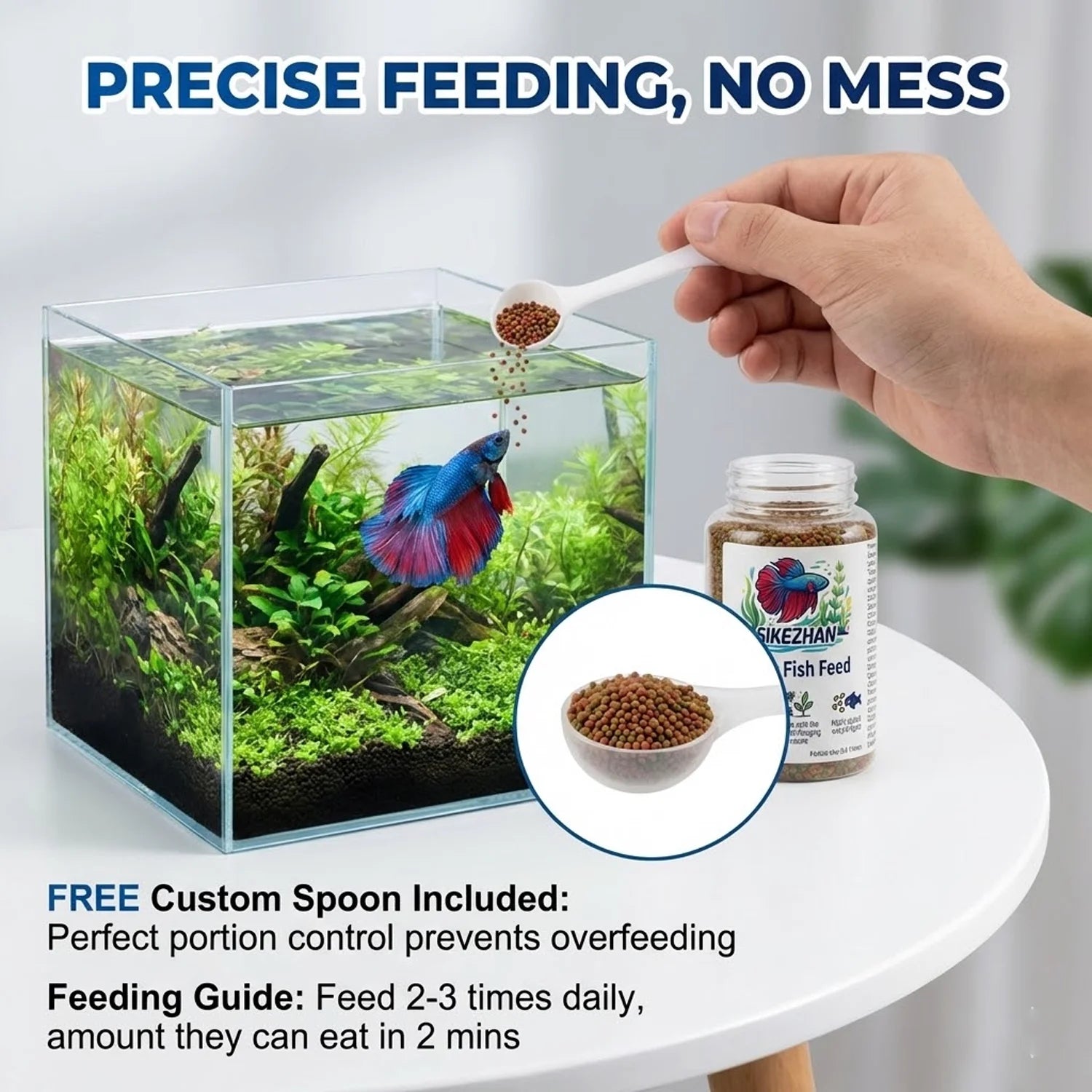 Professional Betta Fish Food Pellets High Protein Color Enhancing Nutritious Feed for Tropical Fighting Fish with Feeding Spoon Deals 4 U   Deals 4 U