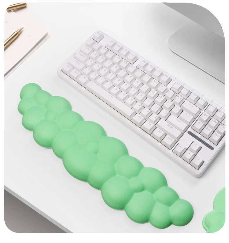 Cloud Memory Foam Wrist Rest Keyboard Mouse Pad Ergonomic Desk Mat for Office Gaming 10 Colors 3 Piece Set