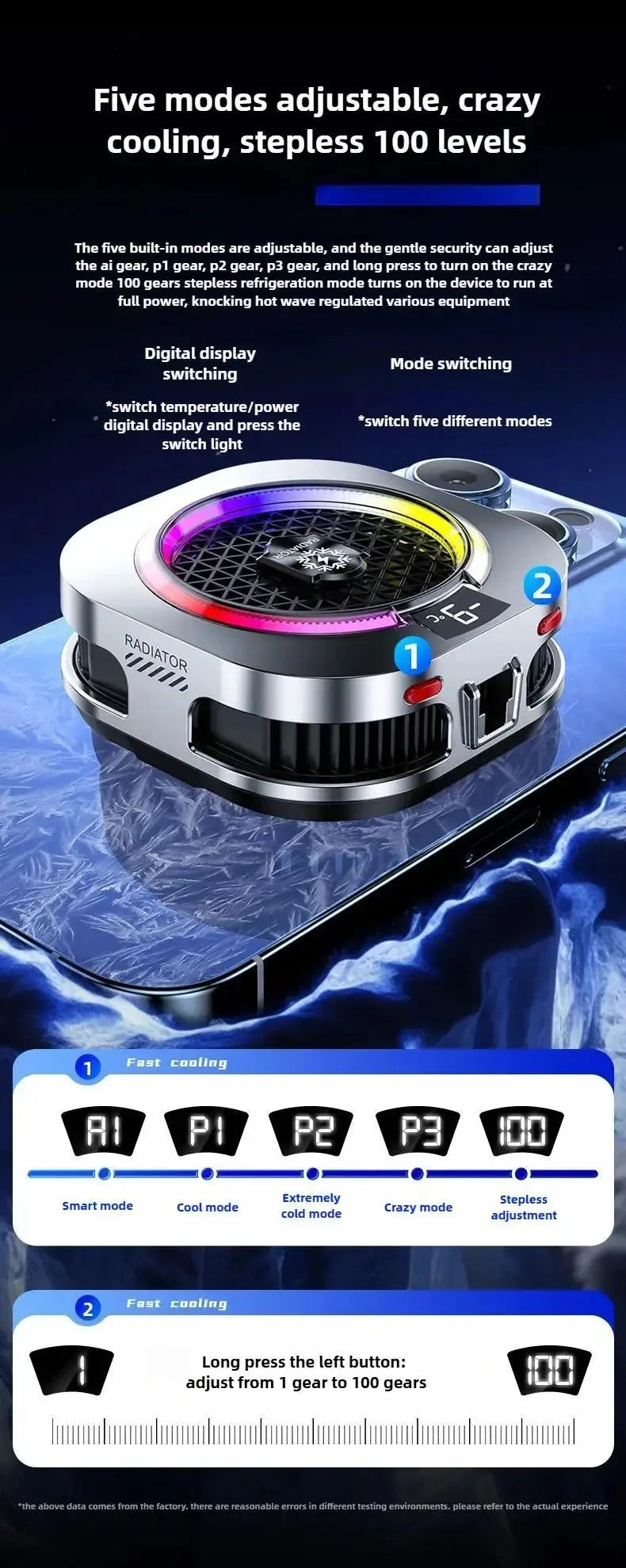NEW TH16 Pro Mobile Cooler 24W Magnetic/Back-clip Ice Cooling Radiator Digital Display RGB Light Gaming Temperature Control Deals 4 U  Mobile Gaming Deals 4 U