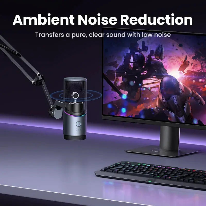 Mic USB Microphone with RGB Modes Professional Condenser Mic for PC Mac Gaming Karaoke Recording Streaming Podcasting Deals 4 U  Streaming Equipment Deals 4 U