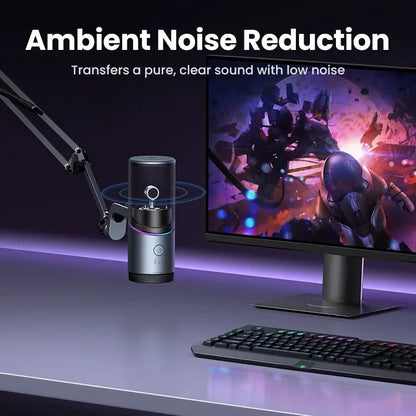 Mic USB Microphone with RGB Modes Professional Condenser Mic for PC Mac Gaming Karaoke Recording Streaming Podcasting Deals 4 U  Streaming Equipment Deals 4 U