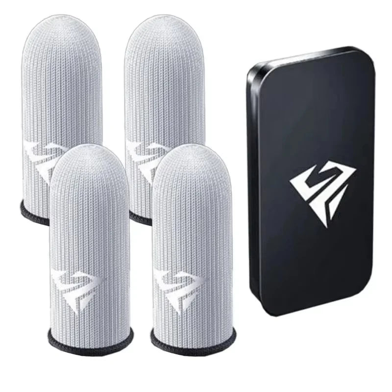 Pair Gamer Finger Sleeves for Mobile Gaming Sweatproof Breathable Silver Fiber Finger Covers  Anti-Slip Touch Screen Fingertips Deals 4 U   Deals 4 U