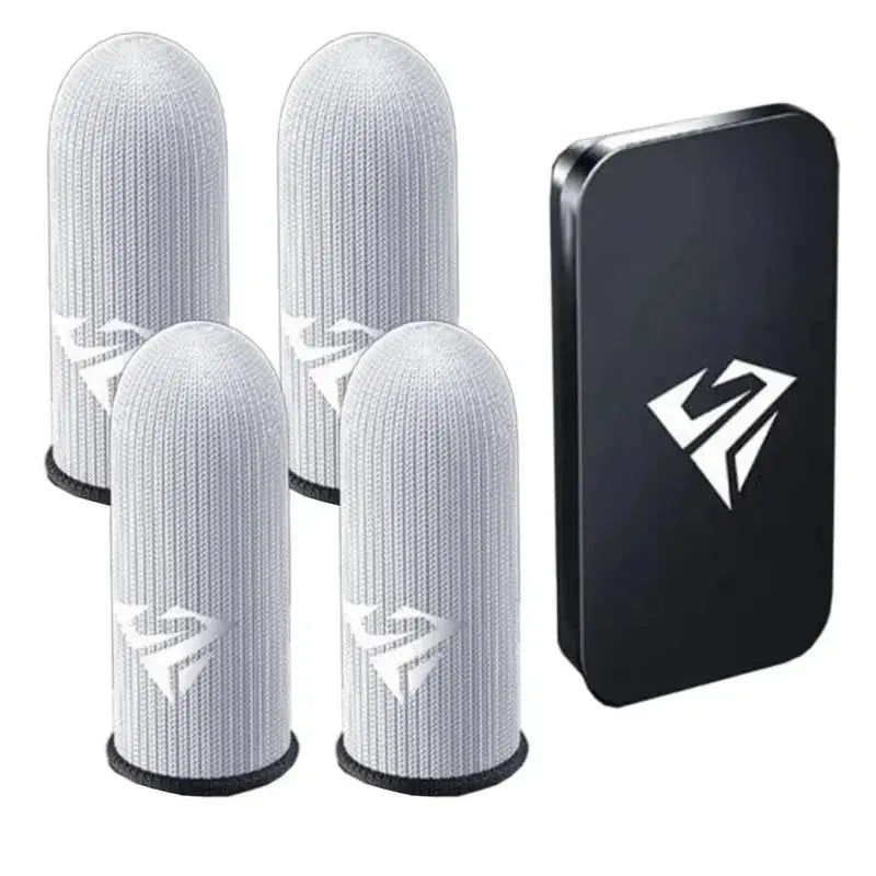 Pair Gamer Finger Sleeves for Mobile Gaming Sweatproof Breathable Silver Fiber Finger Covers  Anti-Slip Touch Screen Fingertips Deals 4 U  Mobile Gaming Deals 4 U